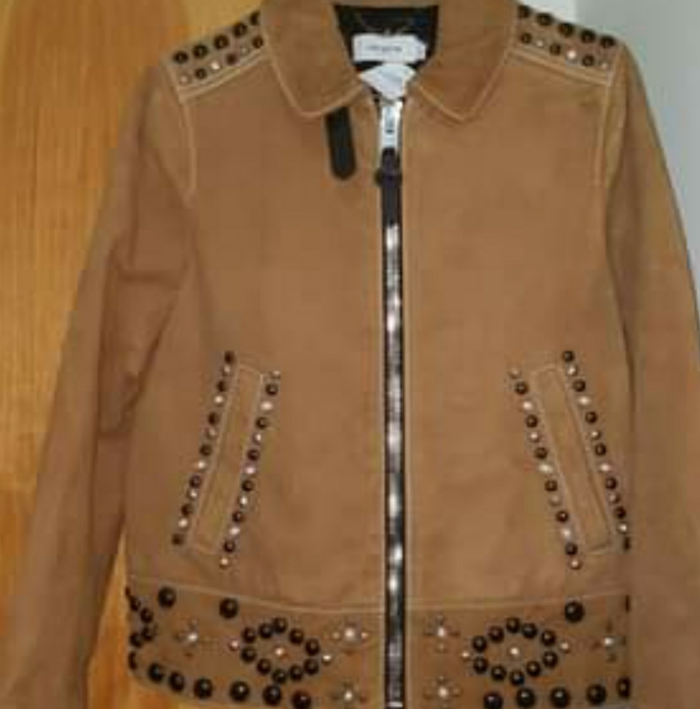 COACH SUEDE JACKET WITH STUDS